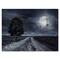 Designart - Paved Road Under A Full Moon - Nautical & Coastal Canvas Wall Art Print